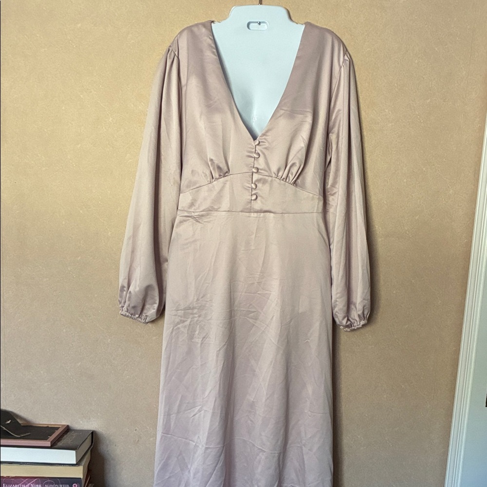 Chic Long Sleeve Mauve Dress